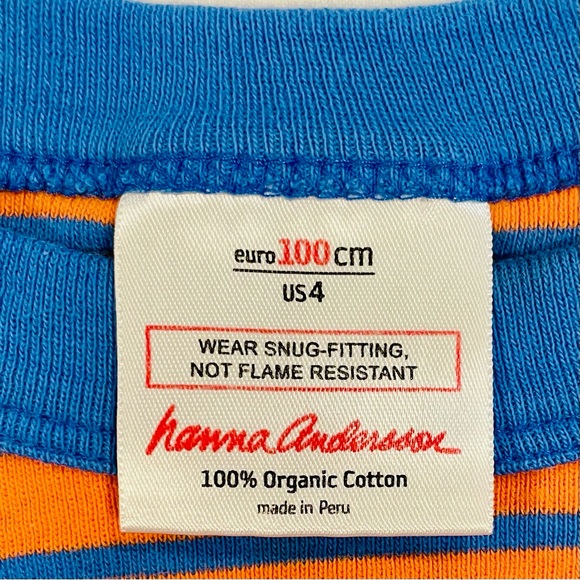 Hanna Andersson Viking Pajamas Boys 4 100 cm Girls Stripes Short Johns Norse 4T - Picture 3 of 3